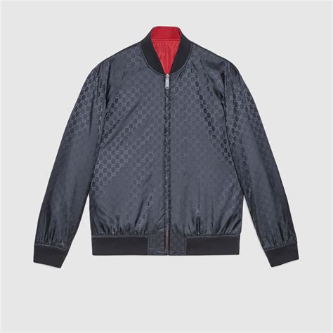 Red / Dark Blue GG Nylon Reversible Bomber Jacket 